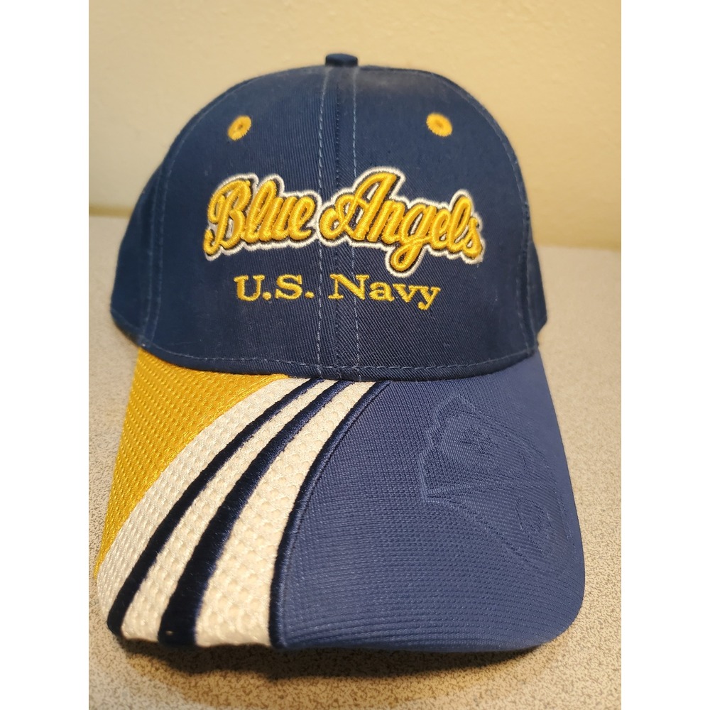 Airware US Navy Blue Angels Baseball Cap Hat Blue Yellow Embroidered NWT